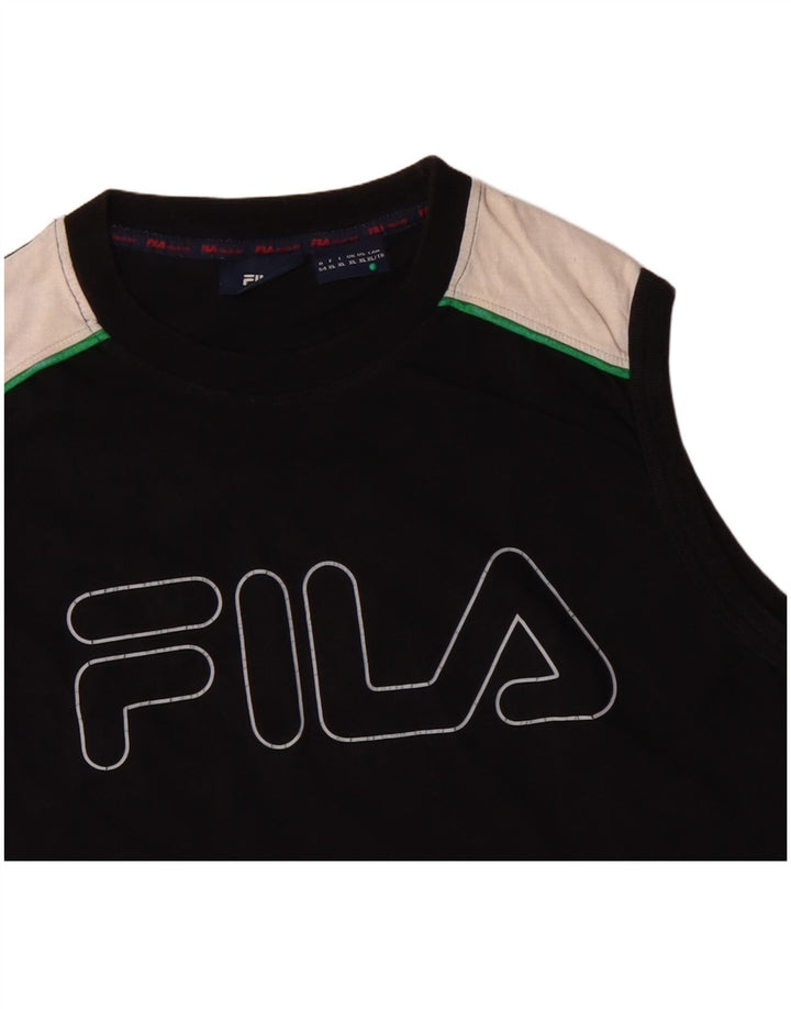 FILA Mens Graphic Vest Top XL Preto Colorblock Algodão