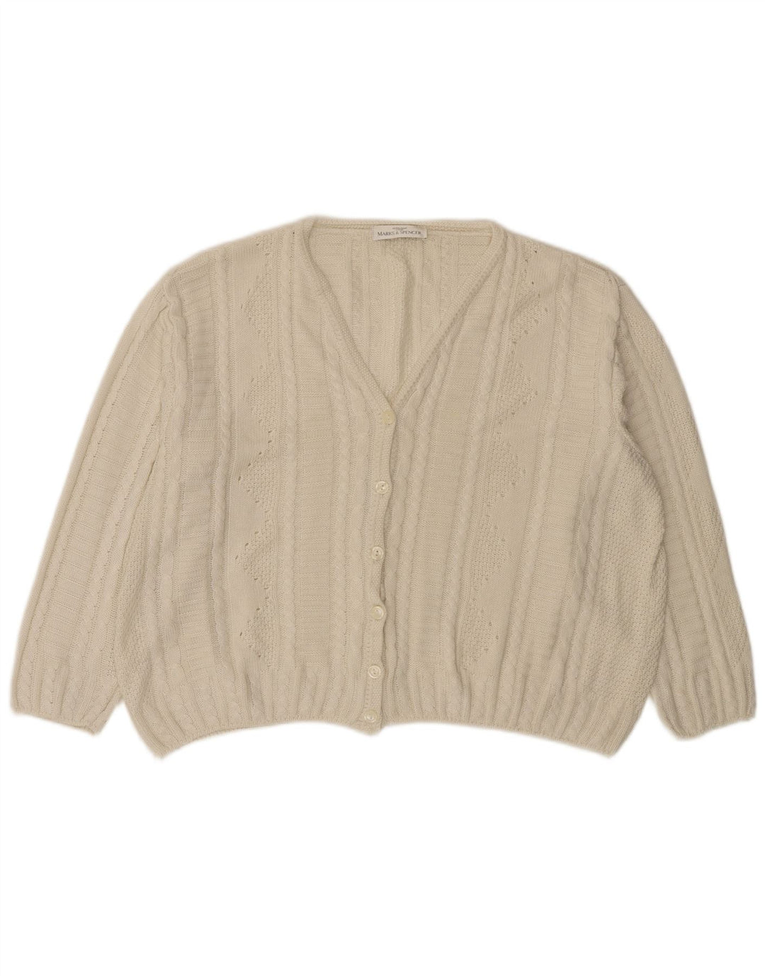 Suéter cardigã feminino oversized Marks & Spencer UK 18 XL branco
