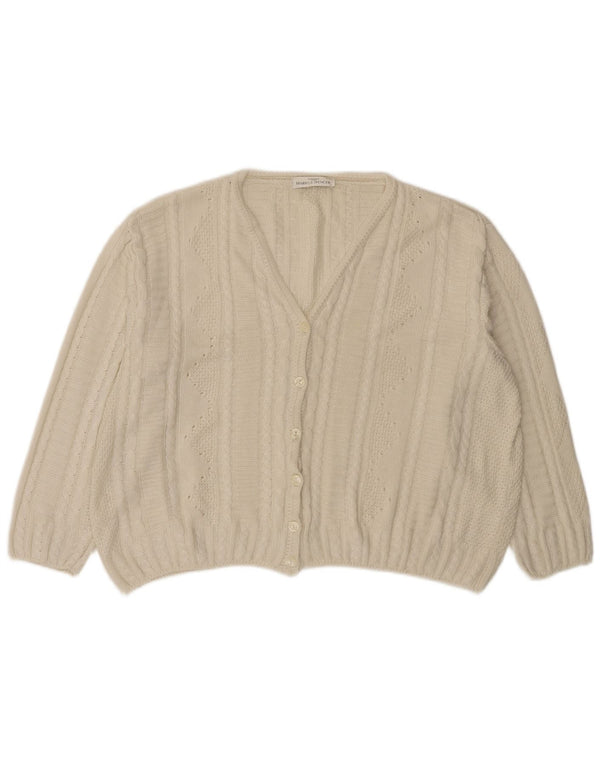 Suéter cardigã feminino oversized Marks & Spencer UK 18 XL branco