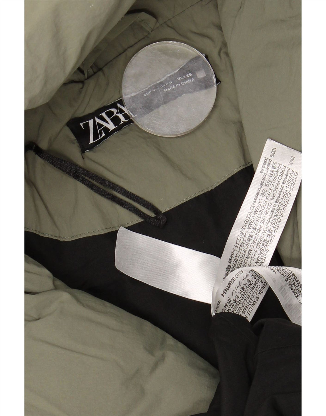Zara Womens Hooded Oversized acolchoado casaco UK 10 pequeno verde poliamida