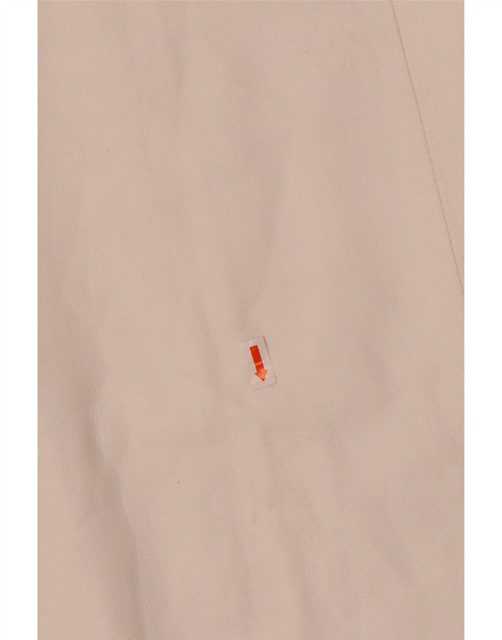 Saia de couro feminina vintage IT 48 XL W32 branca