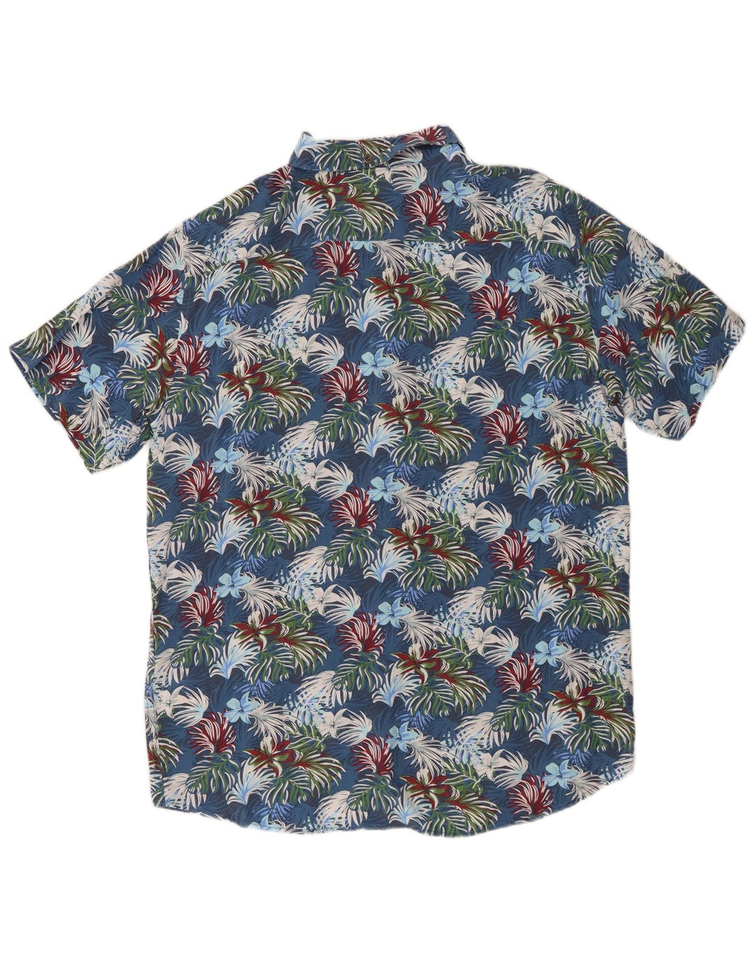 Camisa masculina de manga curta Mistral IT 48 Viscose floral azul médio