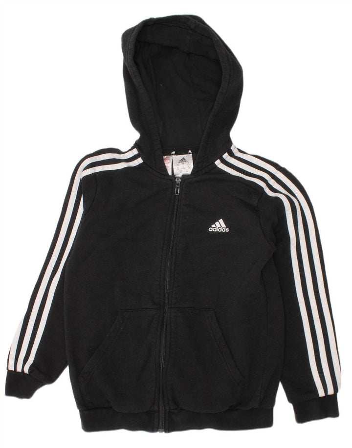 Suéter adidas masculino com capuz e zíper 9-10 anos algodão preto