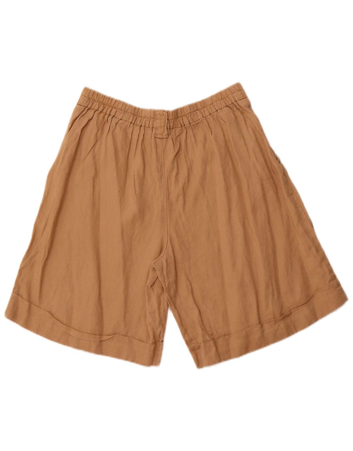 Shorts chino feminino BENETTON W30 linho marrom médio