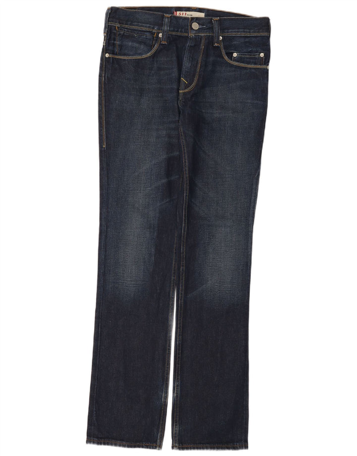 Calça jeans feminina Levi's 511 Slim W33 L34 azul marinho algodão
