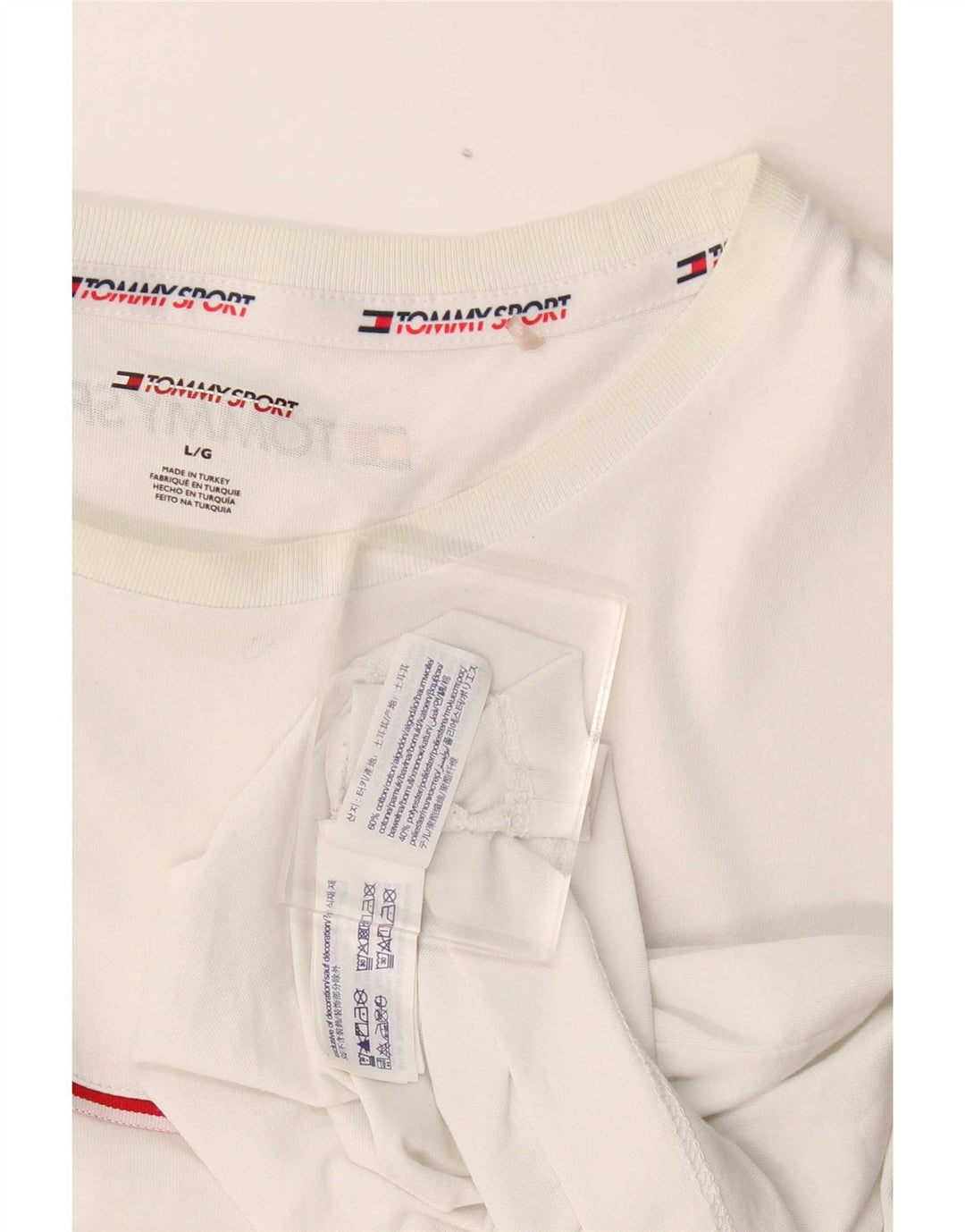 Tommy Hilfiger Camiseta masculina grande de algodão branco