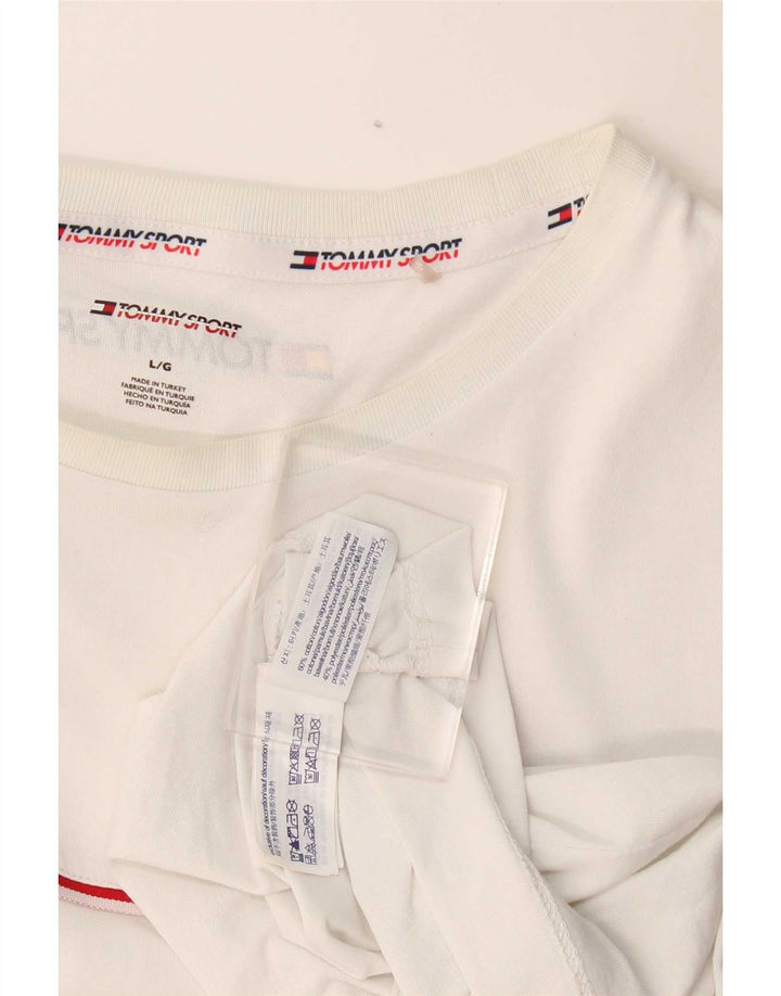 Tommy Hilfiger Camiseta masculina grande de algodão branco