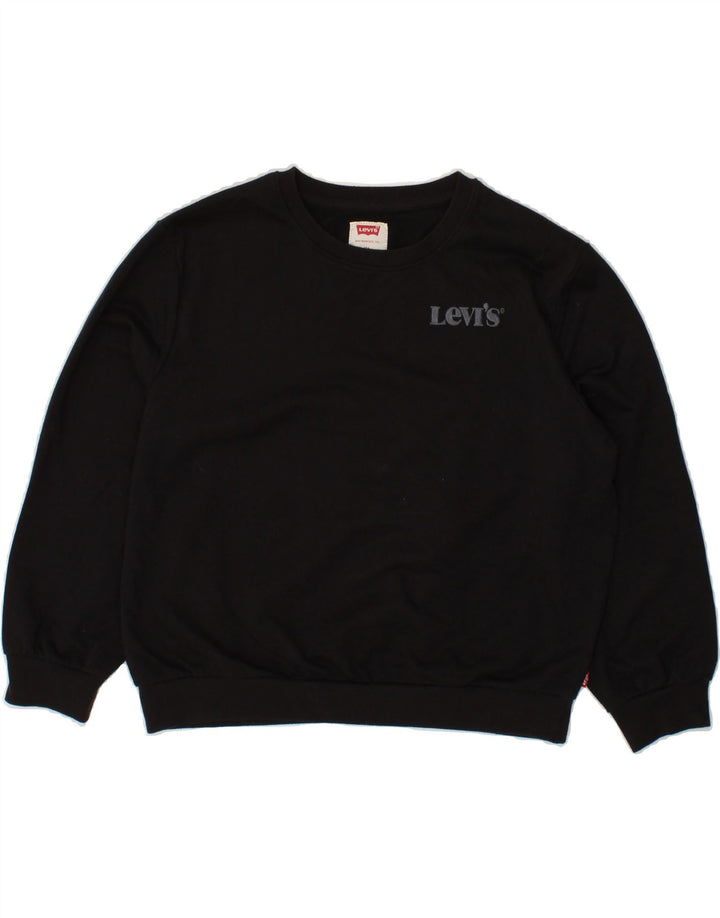 LEVI'S Girls Graphic Hoodie Jumper 11-12 Years Black Vintage Levi's and Second-Hand Levi's from Messina Hembry 