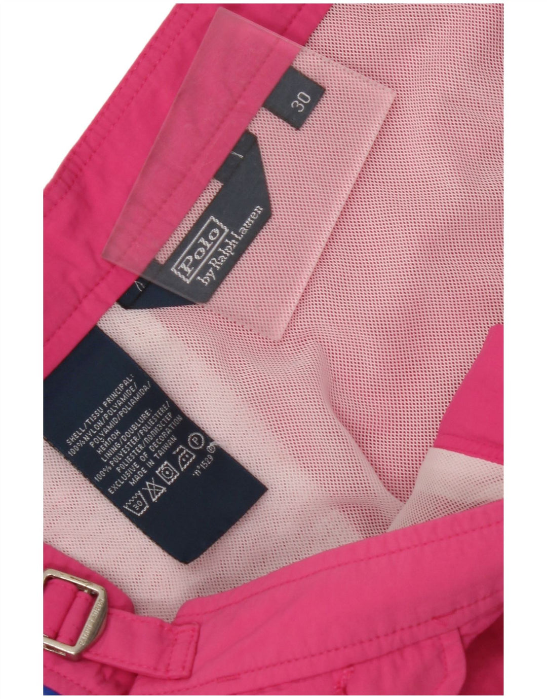 Shorts de natação feminino POLO RALPH LAUREN Reino Unido 14 bloco colorido rosa médio