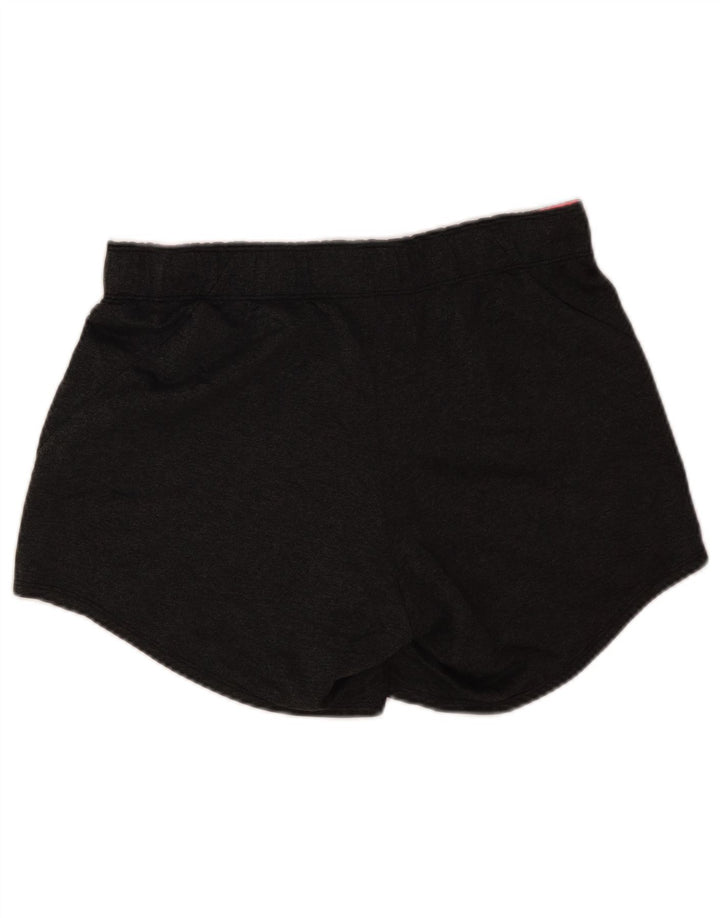 Shorts esportivos femininos Nike Dri Fit UK 14 poliéster cinza médio