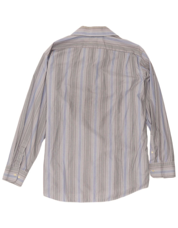 Camisa masculina Lacoste tamanho 44 XL algodão listrado azul