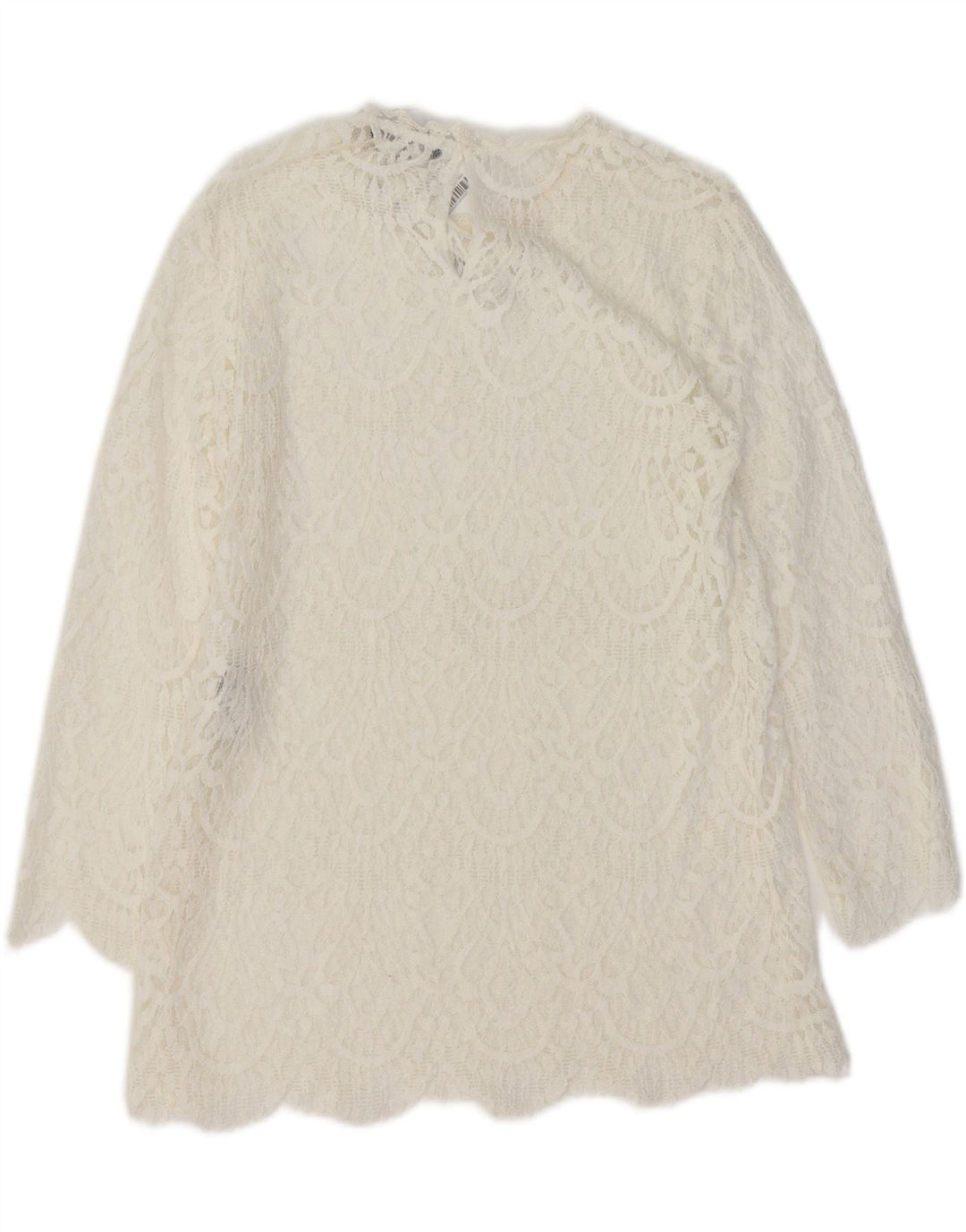 Blusa feminina ZARA UK 12 algodão branco médio