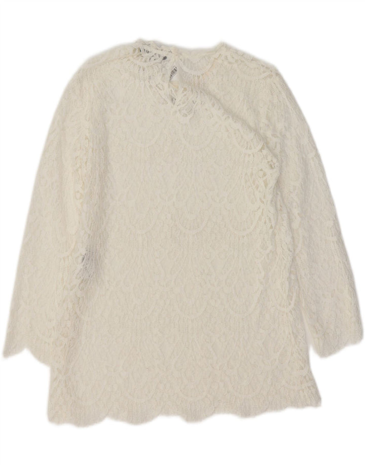 Blusa feminina ZARA UK 12 algodão branco médio