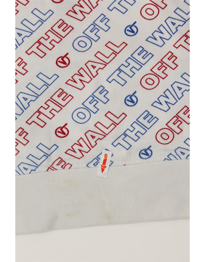 Vans Mens Graphic Hoodie Jumper XS Algodão Branco