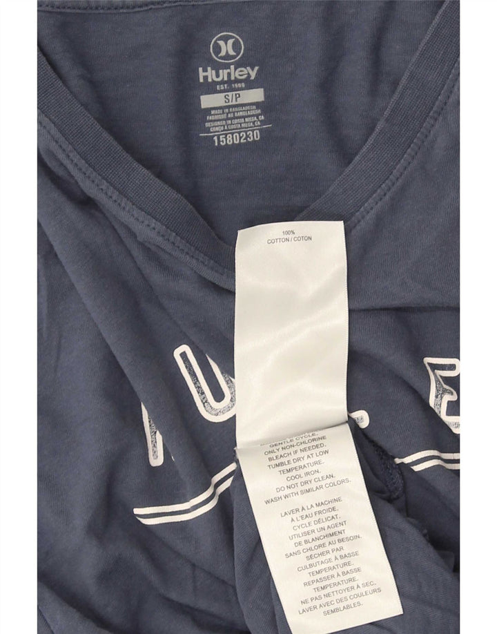 Hurley Camiseta masculina gráfica top pequeno algodão azul marinho