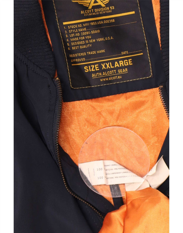 Jaqueta bomber masculina Alcott UK 44 2XL poliéster azul marinho