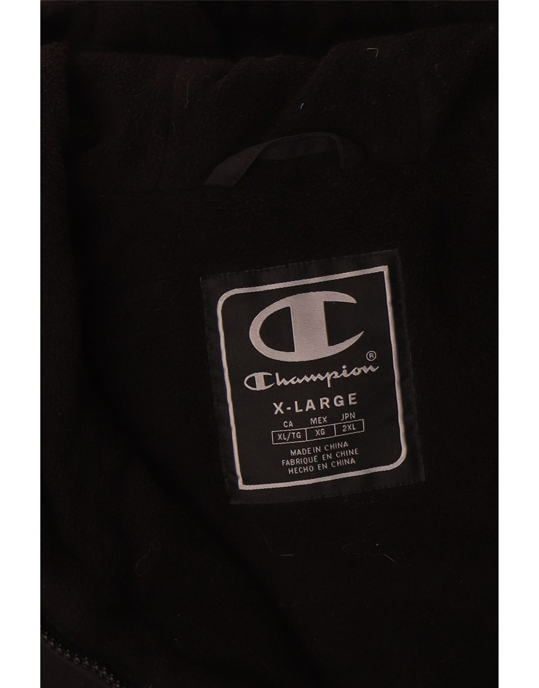 Jaqueta masculina Champion Anorak com capuz UK 42 XL preta poliamida