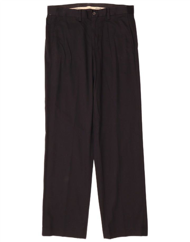 EDDIE BAUER Calça chino masculina reta W32 L34 algodão preto