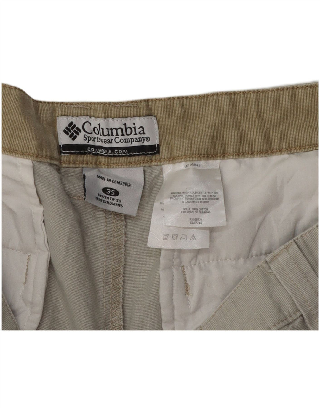 Calça cargo reta masculina COLUMBIA W35 L29 algodão cinza