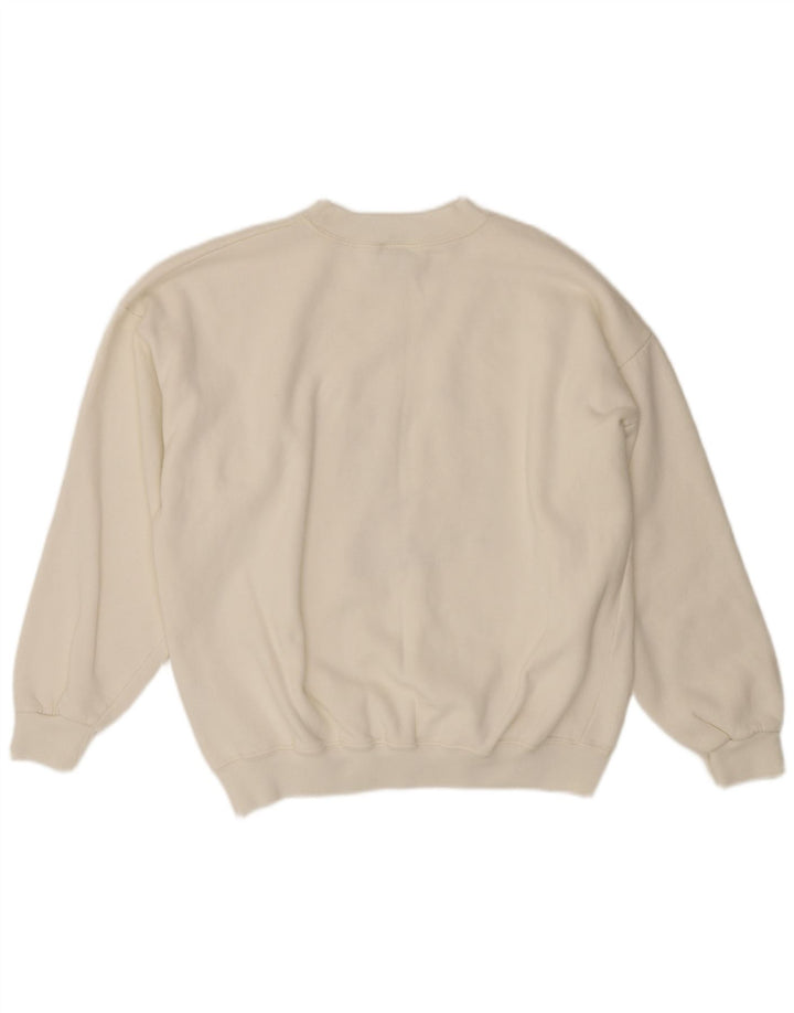 Suéter feminino ACORN com gola redonda Reino Unido 16 grande acrílico branco