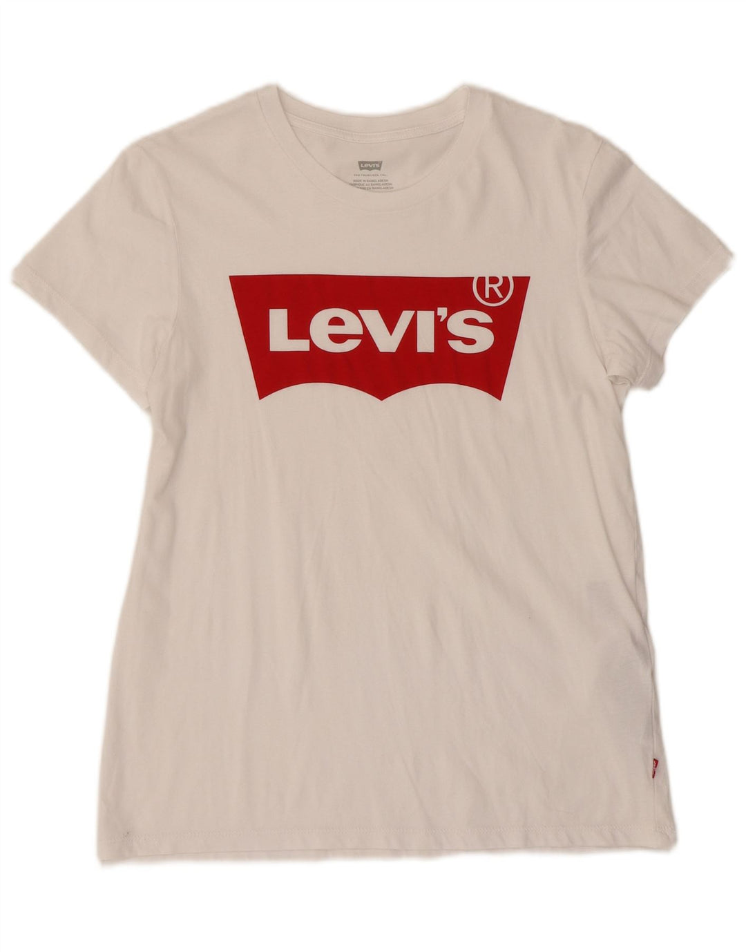 Camiseta feminina gráfica LEVI'S UK 10 algodão branco pequeno