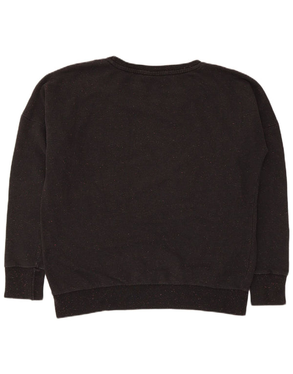 Puma moletom feminino oversized jumper UK 16 grande algodão manchado preto