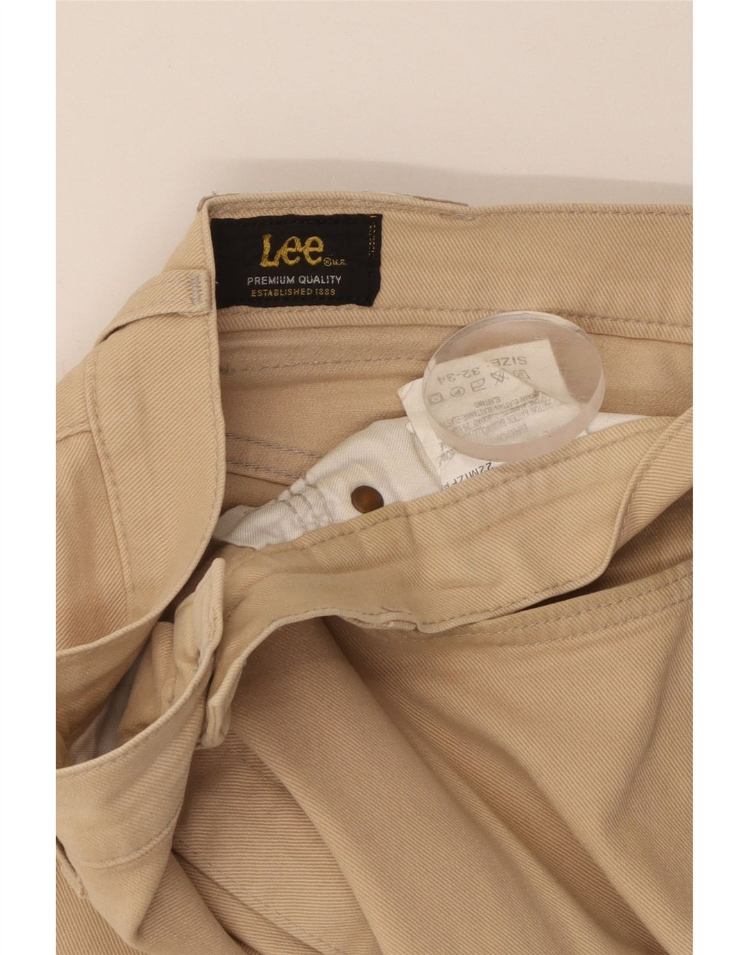 Lee Calça masculina reta casual W32 L34 algodão bege