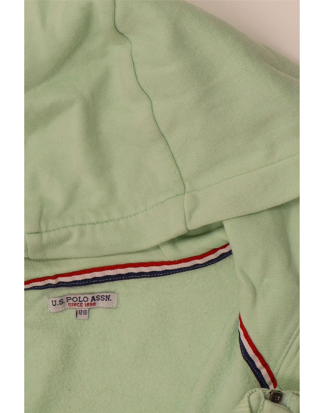 U.S. POLO ASSN. Boys Zip Hoodie Sweater 12-13 Years Green Vintage U.S. Polo Assn. and Second-Hand U.S. Polo Assn. from Messina Hembry 