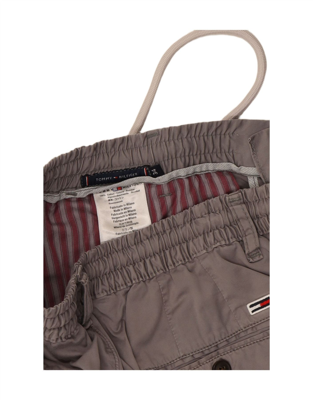 Calça casual slim masculina TOMMY HILFIGER W34 L28 cinza