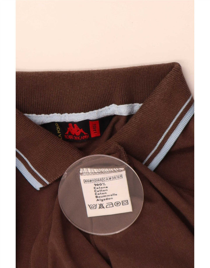 Camisa polo masculina Kappa grande algodão marrom