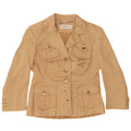 Jaqueta blazer feminina de 5 botões KAREN MILLEN Reino Unido 12 viscose bege médio
