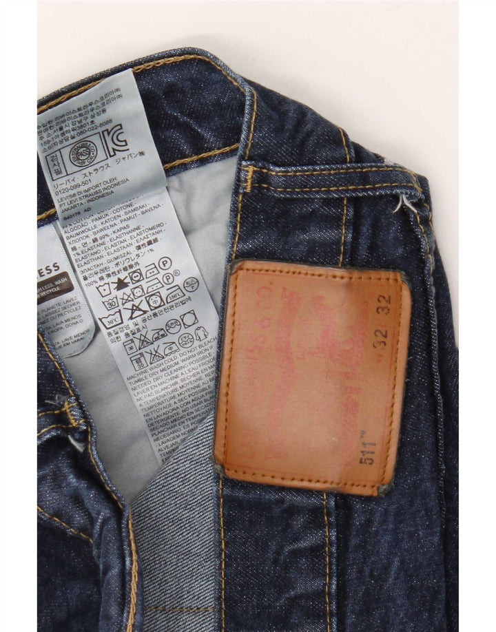 Levi's Masculino 511 Slim Jeans W32 L32 Azul Marinho Algodão