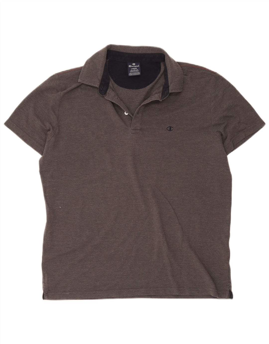 Camisa polo masculina Champion grande algodão manchado cinza