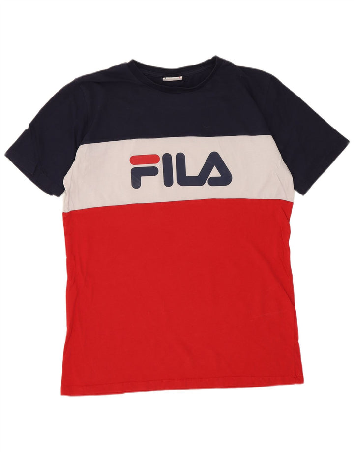 Camiseta Fila Boys Graphic 15-16 Anos Vermelho Colorblock