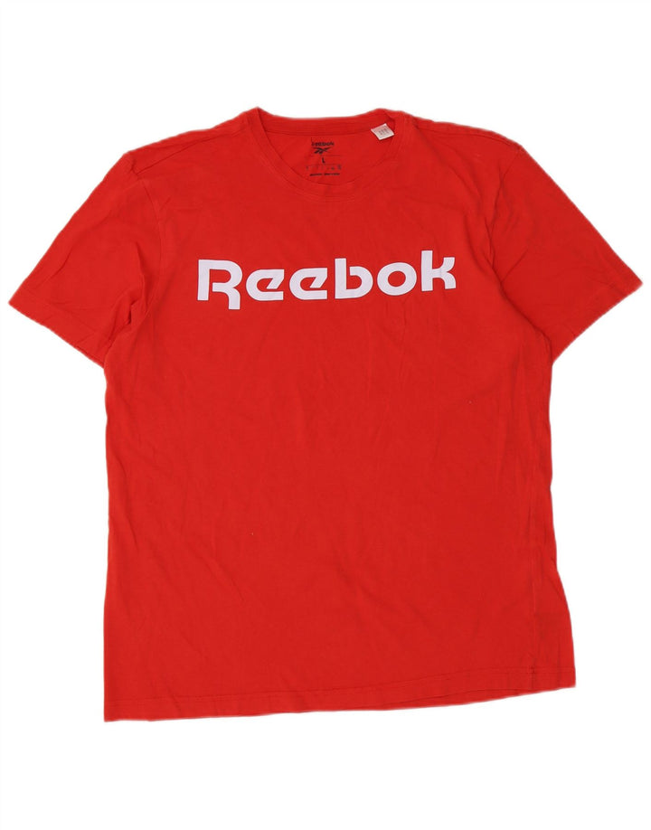 Camiseta gráfica masculina Reebok Top grande algodão vermelho