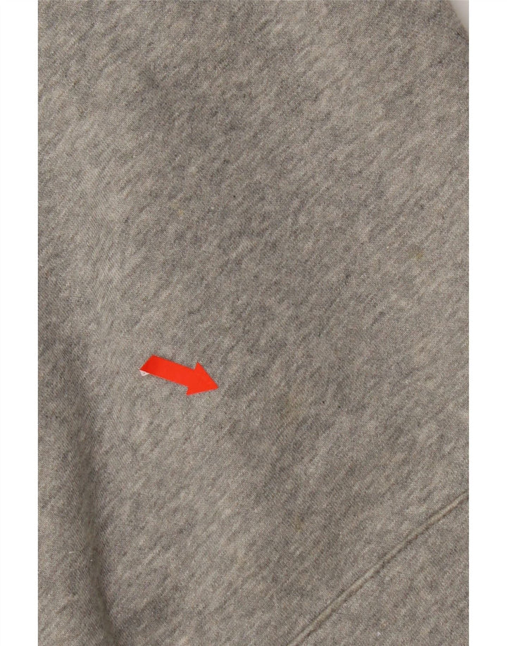 Suéter com capuz gráfico masculino Nike médio cinza algodão manchado