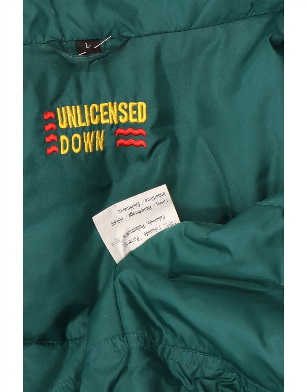 Jaqueta acolchoada com capuz masculina vintage UK 40 grande bloco colorido azul marinho