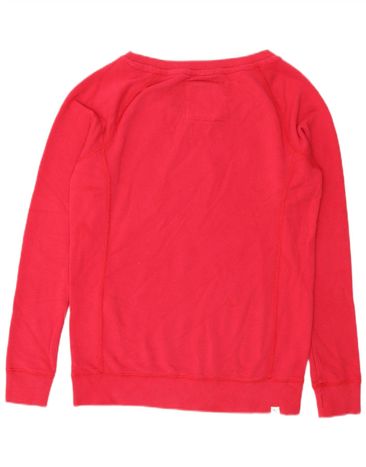 Puma feminino gráfico moletom jumper UK 12 médio algodão rosa