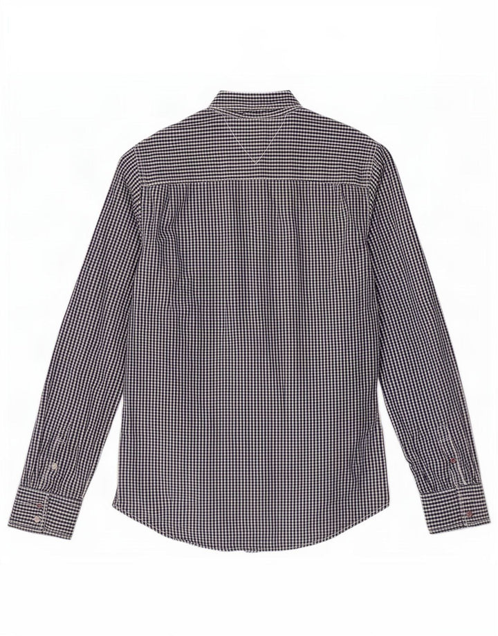 Camisa masculina Tommy Hilfiger grande algodão guingão azul marinho