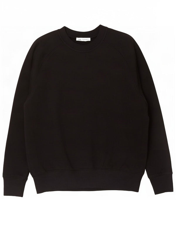 Zara Womens Oversized Sweatshirt Jumper UK 10 Small Black Cotton