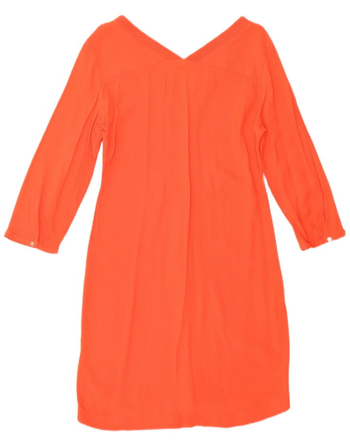 Vestido feminino Massimo Dutti manga 3/4 com bainha UK 8 pequeno laranja