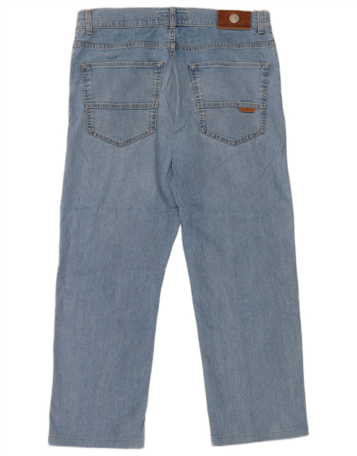 Jeans recortados femininos Trussardi W33 L25 azul