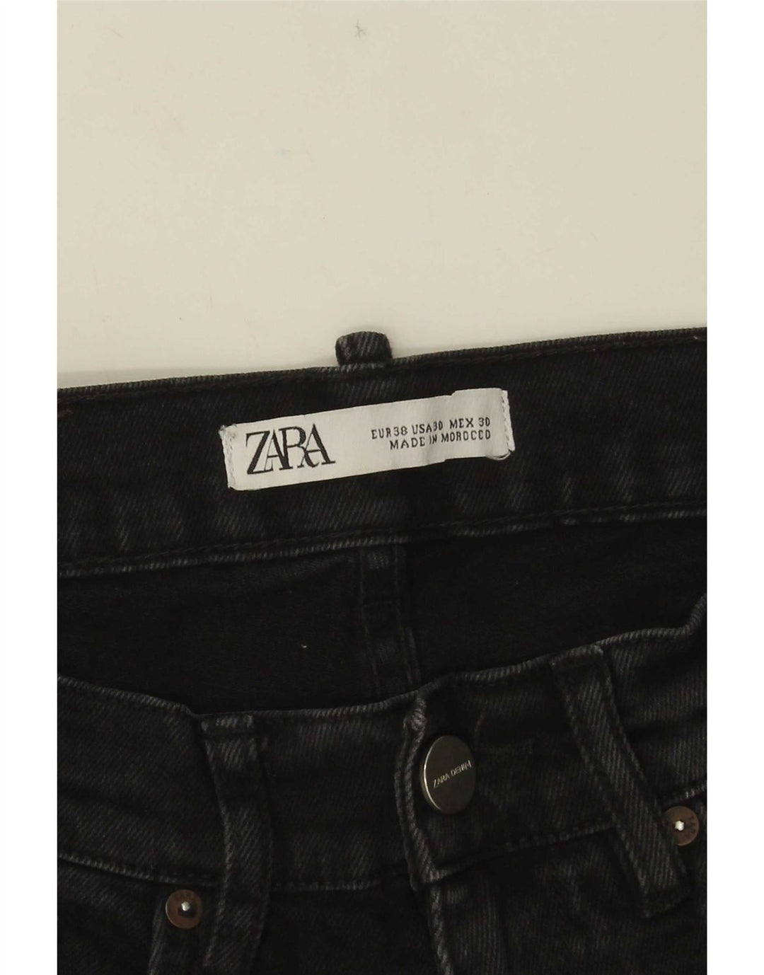 Zara Mens Slim Jeans EU 38 Pequeno W30 L31 Preto