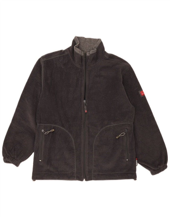 Invicta Mens Velour Tracksuit Top Jacket Pequeno Poliéster Cinza
