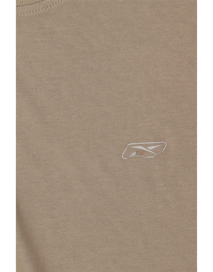 Camiseta masculina Reebok Top médio algodão cáqui