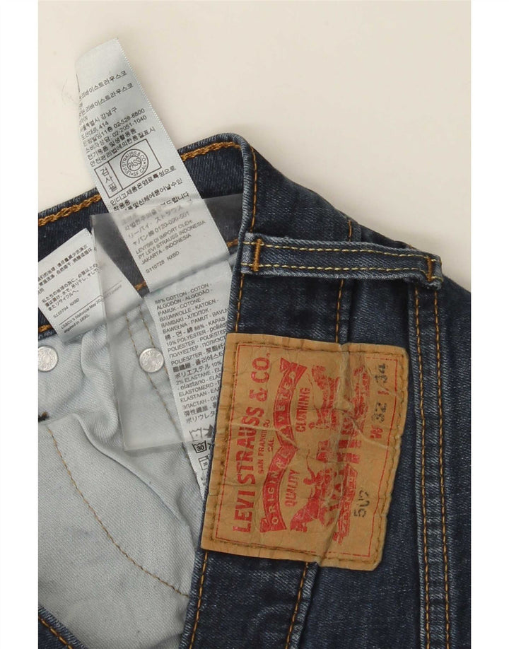 Calça jeans feminina Levi's 502 Tapered W32 L30 azul marinho algodão