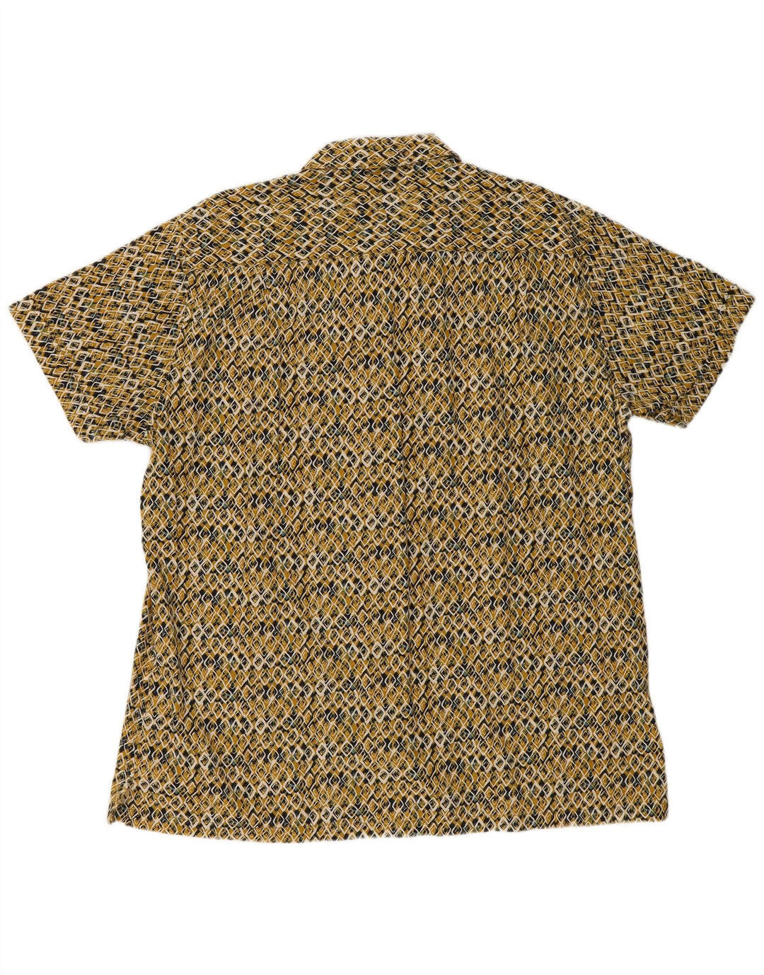 Camisa de ajuste personalizado de manga curta masculina Springfield 2XL amarelo geométrico