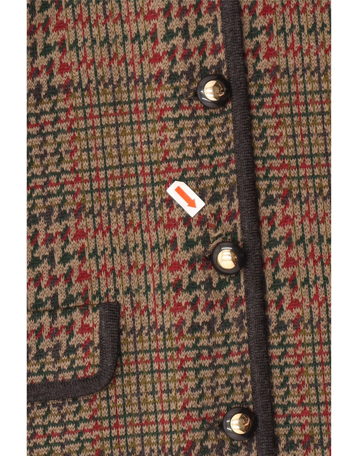 Jaqueta blazer feminina de malha com 6 botões STIZZOLI IT 48 XL marrom Houndstooth