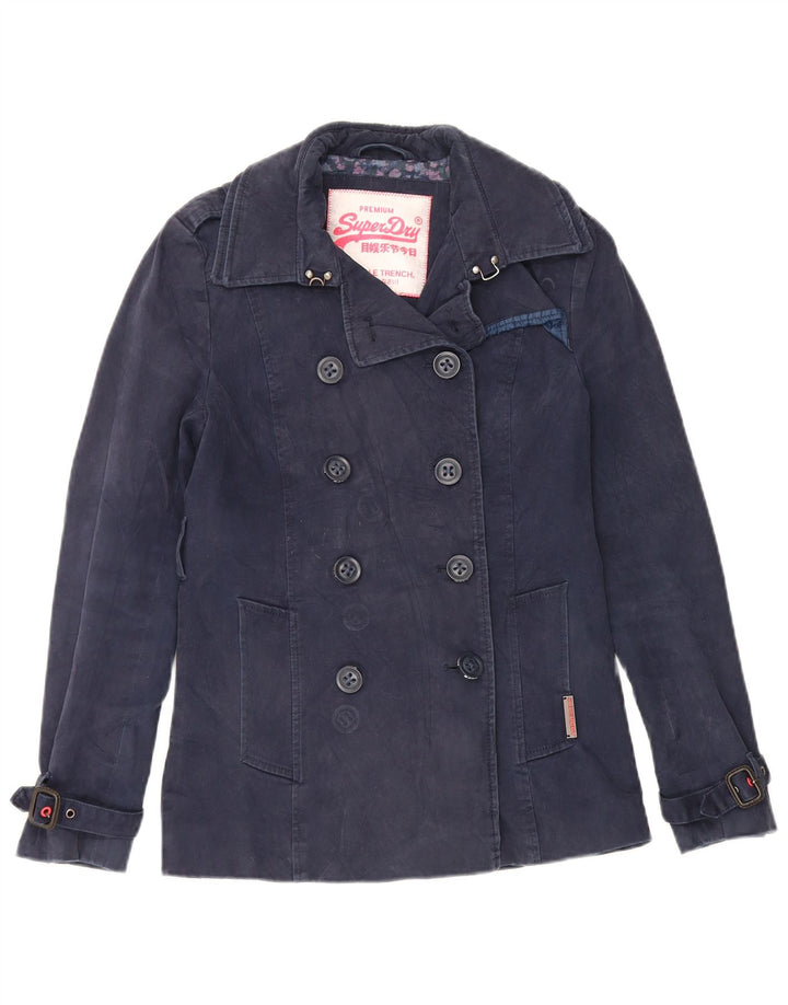 Casaco Superdry Feminino Pea UK 6 XS Azul Marinho Algodão