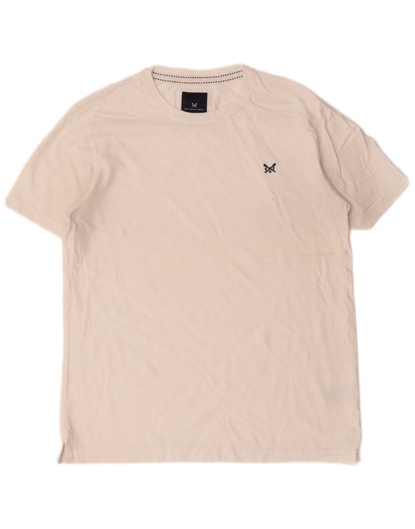 Camiseta masculina Crew Clothing Top médio algodão branco